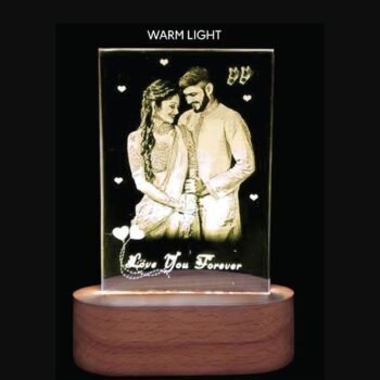 Personalized 2D Glass Crystal LED Gift for Baby & Couples