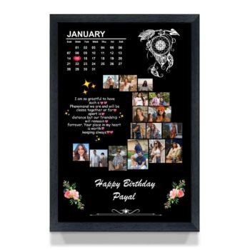 Perfect Gifter Moon Shape Black Personalised Photo Frame – Unique Gift Idea